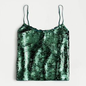 J. Crew Factory Green Sequin Camisole